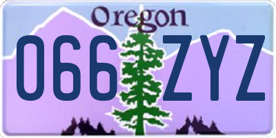 OR license plate 066ZYZ