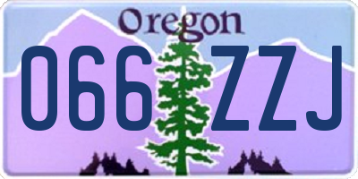 OR license plate 066ZZJ