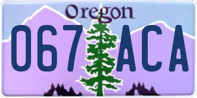 OR license plate 067ACA