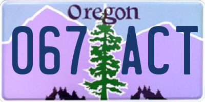OR license plate 067ACT