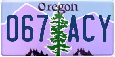 OR license plate 067ACY