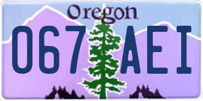 OR license plate 067AEI