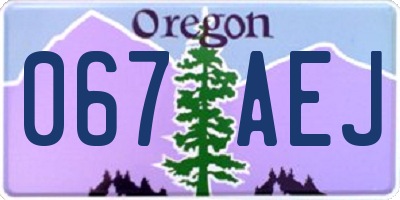 OR license plate 067AEJ