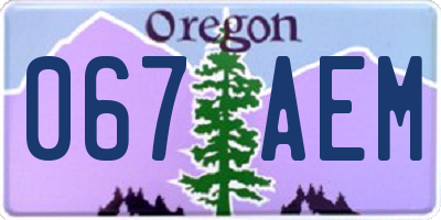 OR license plate 067AEM