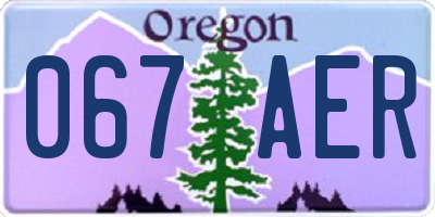 OR license plate 067AER