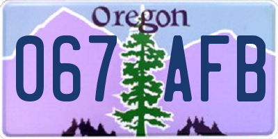 OR license plate 067AFB