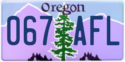 OR license plate 067AFL