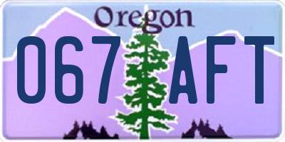 OR license plate 067AFT