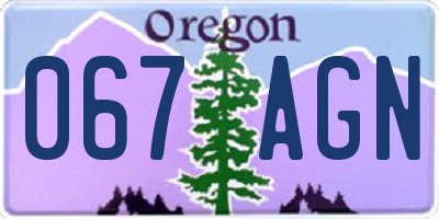 OR license plate 067AGN
