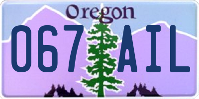 OR license plate 067AIL