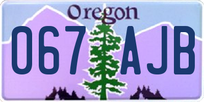 OR license plate 067AJB