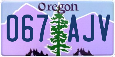 OR license plate 067AJV