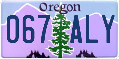OR license plate 067ALY