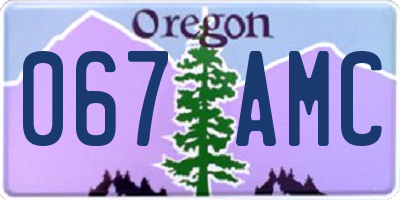 OR license plate 067AMC