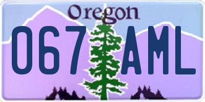 OR license plate 067AML