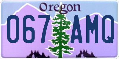 OR license plate 067AMQ