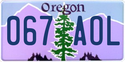 OR license plate 067AOL