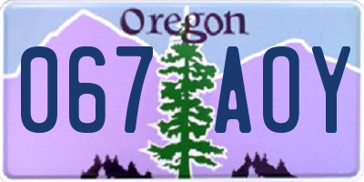 OR license plate 067AOY