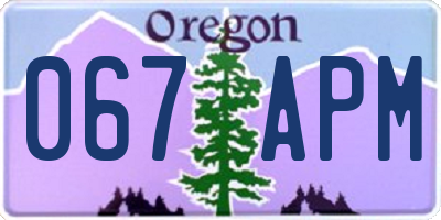 OR license plate 067APM