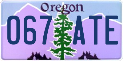 OR license plate 067ATE