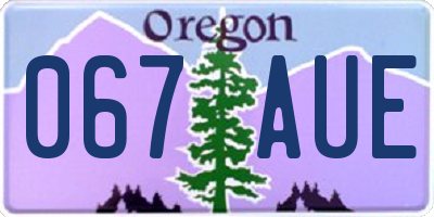 OR license plate 067AUE