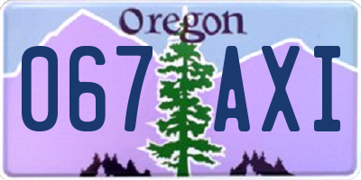 OR license plate 067AXI