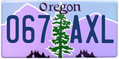 OR license plate 067AXL