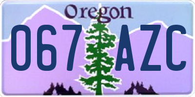 OR license plate 067AZC