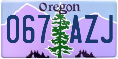 OR license plate 067AZJ