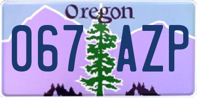 OR license plate 067AZP