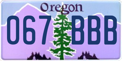 OR license plate 067BBB