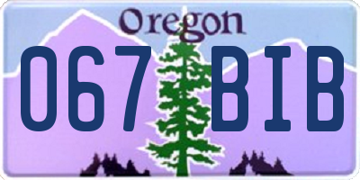 OR license plate 067BIB
