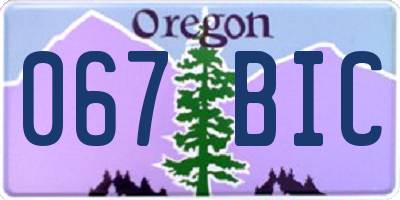 OR license plate 067BIC