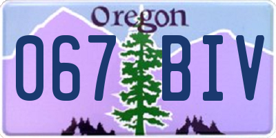 OR license plate 067BIV