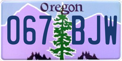OR license plate 067BJW