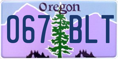 OR license plate 067BLT