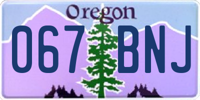 OR license plate 067BNJ