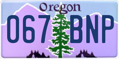 OR license plate 067BNP
