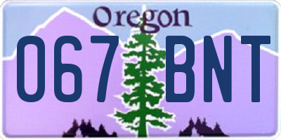 OR license plate 067BNT