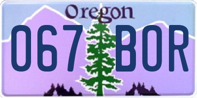 OR license plate 067BOR