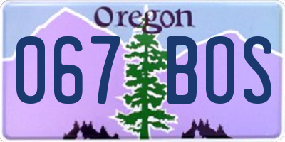 OR license plate 067BOS