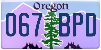 OR license plate 067BPD