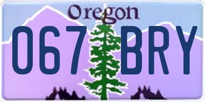 OR license plate 067BRY