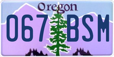 OR license plate 067BSM