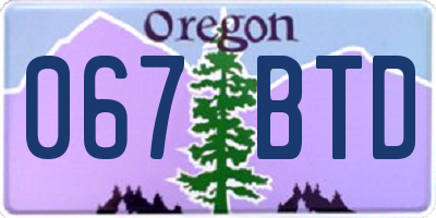 OR license plate 067BTD