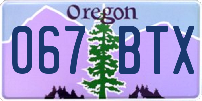 OR license plate 067BTX