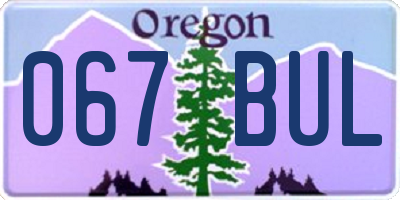 OR license plate 067BUL