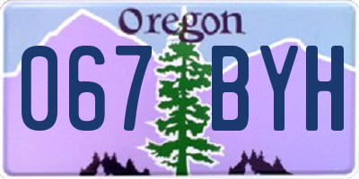 OR license plate 067BYH