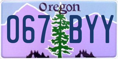 OR license plate 067BYY