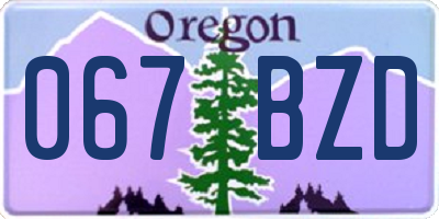 OR license plate 067BZD